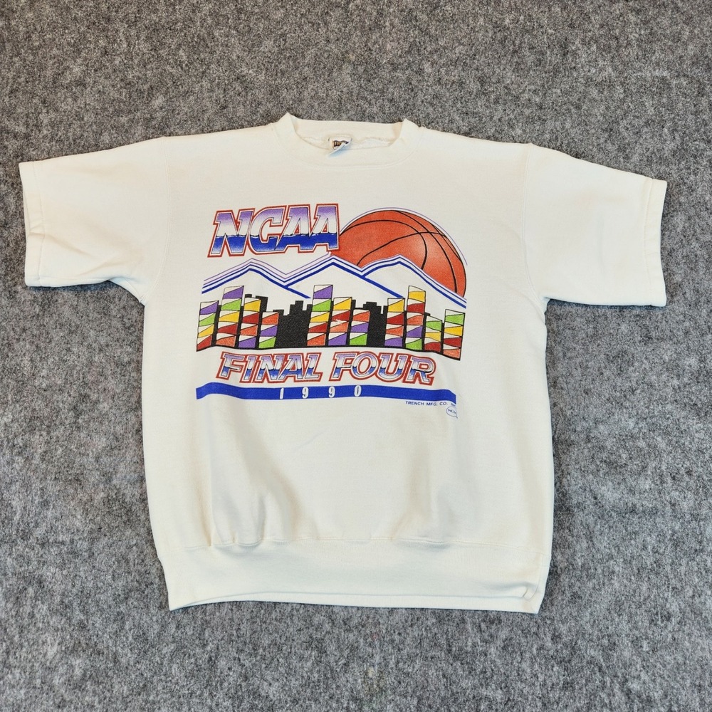 VTG Trench 90s USA NCAA Final Four Sweatshirt L Denver Basketball College READ - Picture 2 of 10